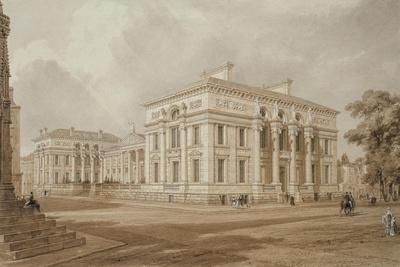 South East View of the Taylor Building and University Galleries (Watercolour with Bodycolour over G