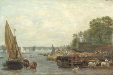 The Thames and Waterloo Bridge from Somerset House, C.1820-30-Frederick Nash-Giclee Print