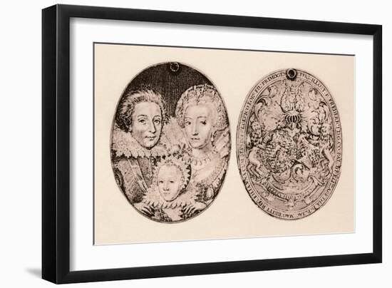 'Frederick of Bohemia, Elizabeth Stuart, and their son, Frederick Henry', 1621, (1904)-Daniel Mytens-Framed Giclee Print