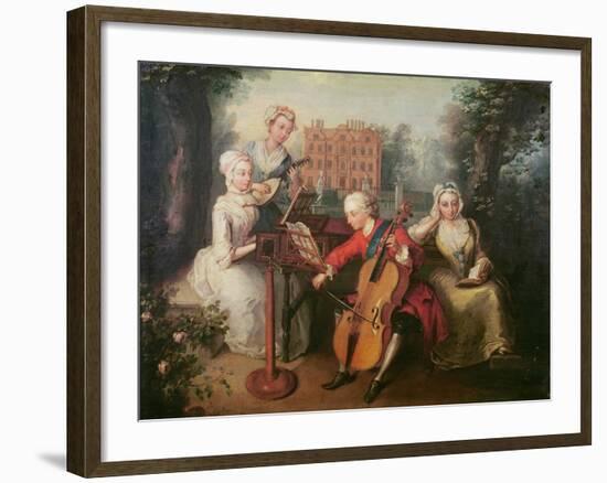 Frederick, Prince of Wales and His Sisters, 1733-Philippe Mercier-Framed Giclee Print