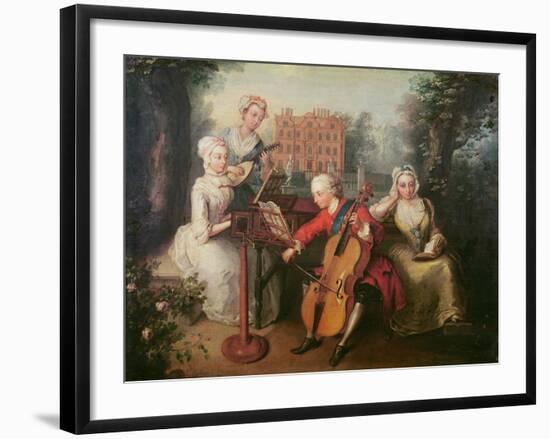 Frederick, Prince of Wales and His Sisters, 1733-Philippe Mercier-Framed Giclee Print