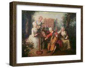 Frederick, Prince of Wales and His Sisters, 1733-Philippe Mercier-Framed Giclee Print