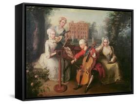 Frederick, Prince of Wales and His Sisters, 1733-Philippe Mercier-Framed Stretched Canvas