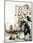 Frederick Rolfe Climbs Out of a Canal in Venice-null-Mounted Giclee Print