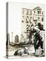 Frederick Rolfe Climbs Out of a Canal in Venice-null-Stretched Canvas
