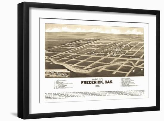 Frederick, South Dakota - Panoramic Map-Lantern Press-Framed Art Print