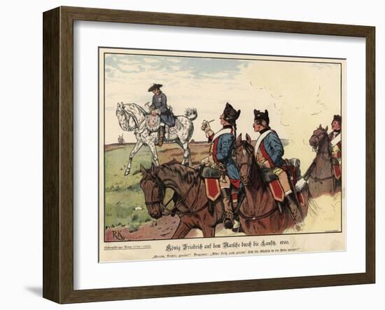 Frederick the Geat of Prussia on the March across Lausitz-Richard Knoetel-Framed Giclee Print