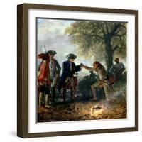 Frederick the Great (1744-97) with Zieten at the Camp, 1852-Adolph von Menzel-Framed Giclee Print