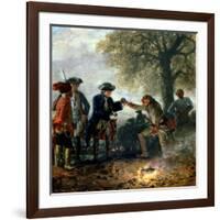 Frederick the Great (1744-97) with Zieten at the Camp, 1852-Adolph von Menzel-Framed Giclee Print