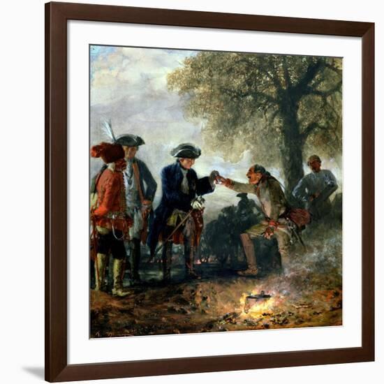 Frederick the Great (1744-97) with Zieten at the Camp, 1852-Adolph von Menzel-Framed Giclee Print