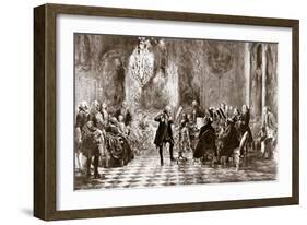 Frederick the Great and his court making music-Adolph Friedrich Erdmann von Menzel-Framed Giclee Print