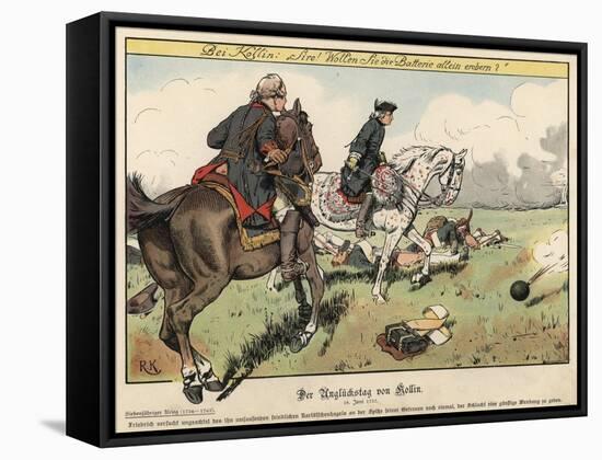 Frederick the Great at the Battle of Kolin-Richard Knoetel-Framed Stretched Canvas