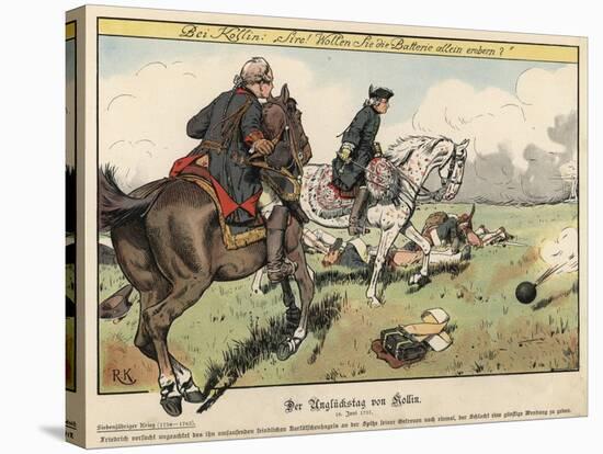 Frederick the Great at the Battle of Kolin-Richard Knoetel-Stretched Canvas