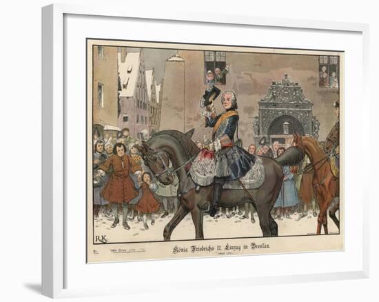 Frederick the Great Entering Breslau, 1741-Richard Knoetel-Framed Giclee Print