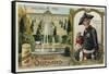 Frederick the Great, King of Prussia, and the Palace of Sanssouci, Potsdam-European School-Framed Stretched Canvas