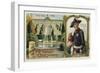 Frederick the Great, King of Prussia, and the Palace of Sanssouci, Potsdam-European School-Framed Giclee Print