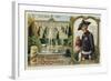 Frederick the Great, King of Prussia, and the Palace of Sanssouci, Potsdam-European School-Framed Giclee Print