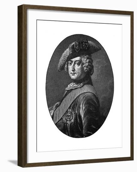 Frederick the Great, King of Prussia-Antoine Pesne-Framed Giclee Print