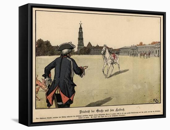 Frederick the Great of Prussia and His Favourite Horse-Richard Knoetel-Framed Stretched Canvas