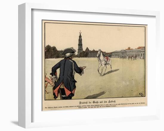 Frederick the Great of Prussia and His Favourite Horse-Richard Knoetel-Framed Giclee Print