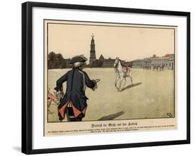 Frederick the Great of Prussia and His Favourite Horse-Richard Knoetel-Framed Giclee Print