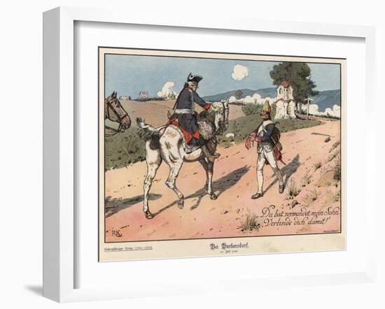 Frederick the Great of Prussia at Burkersdorf-Richard Knoetel-Framed Giclee Print