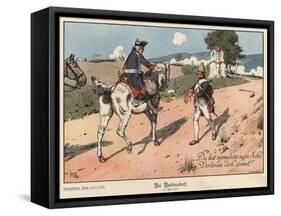 Frederick the Great of Prussia at Burkersdorf-Richard Knoetel-Framed Stretched Canvas