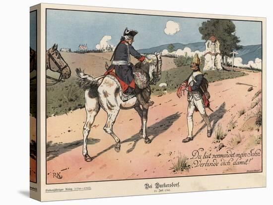 Frederick the Great of Prussia at Burkersdorf-Richard Knoetel-Stretched Canvas