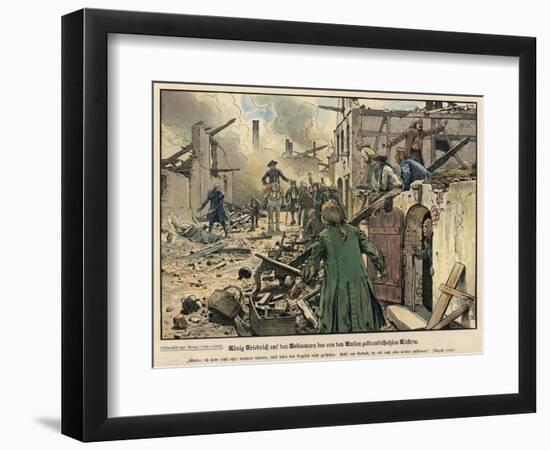 Frederick the Great Visiting the Ruins of the Burned Town of Kustrin-Carl Rochling-Framed Giclee Print