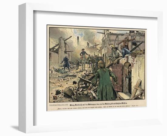 Frederick the Great Visiting the Ruins of the Burned Town of Kustrin-Carl Rochling-Framed Giclee Print