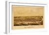 Fredericksburg, Virginia - Panoramic Map-Lantern Press-Framed Premium Giclee Print