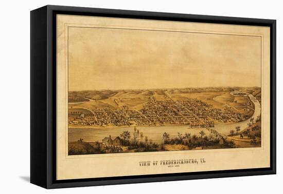 Fredericksburg, Virginia - Panoramic Map-Lantern Press-Framed Stretched Canvas
