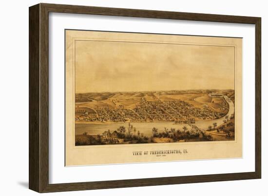 Fredericksburg, Virginia - Panoramic Map-Lantern Press-Framed Art Print