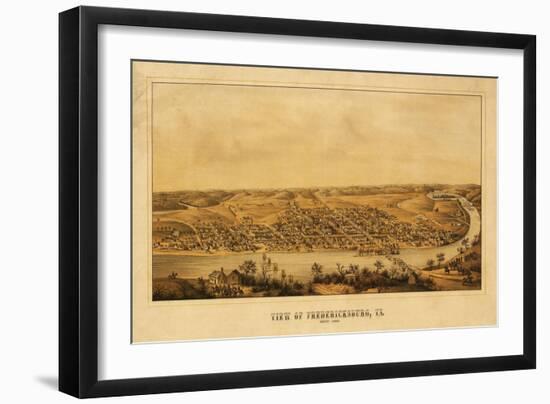 Fredericksburg, Virginia - Panoramic Map-Lantern Press-Framed Art Print