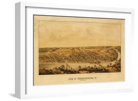 Fredericksburg, Virginia - Panoramic Map-Lantern Press-Framed Art Print