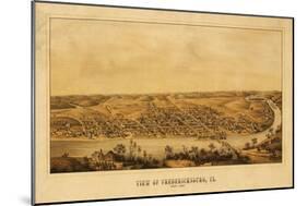 Fredericksburg, Virginia - Panoramic Map-Lantern Press-Mounted Art Print