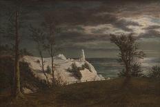 The Summer Spire on the Cliffs of the Island Møn. Moonlight, 1831-Frederik Hansen Sodring-Stretched Canvas