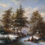 Horse-Drawn Sledge in the Snow-Frederik Marianus Kruseman-Giclee Print