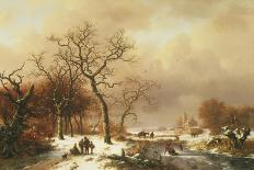 Horse-Drawn Sledge in the Snow-Frederik Marianus Kruseman-Giclee Print