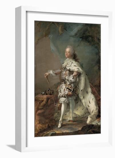 Frederik V in his Anointing Robes, c. 1750-Carl Gustaf Pilo-Framed Giclee Print