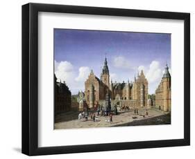 Frederiksborg Castle, the Departure of the Royal Falcon Hunt-Heinrich Hansen-Framed Giclee Print