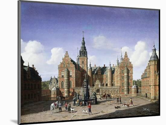 Frederiksborg Castle, the Departure of the Royal Falcon Hunt-Heinrich Hansen-Mounted Giclee Print