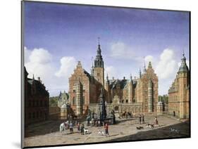 Frederiksborg Castle, the Departure of the Royal Falcon Hunt-Heinrich Hansen-Mounted Giclee Print