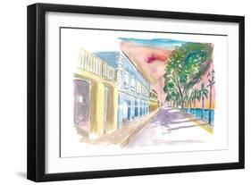 Frederiksted US Virgin Islands Colonial Promenade At Sunset St Croix-M. Bleichner-Framed Art Print