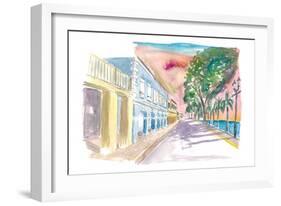 Frederiksted US Virgin Islands Colonial Promenade At Sunset St Croix-M. Bleichner-Framed Art Print