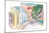 Frederiksted US Virgin Islands Colonial Promenade At Sunset St Croix-M. Bleichner-Mounted Art Print