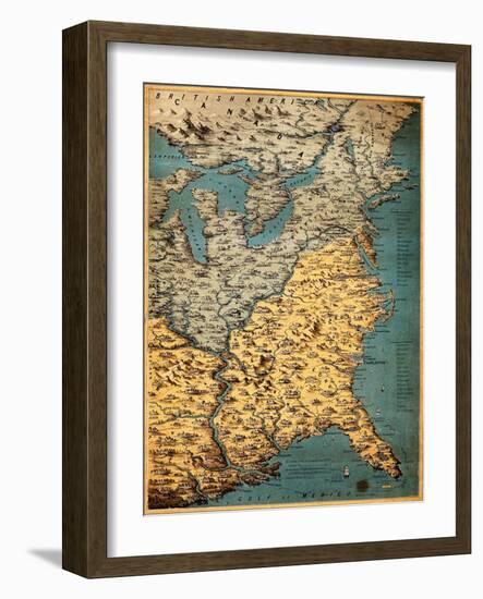 Free and Slave States of America, c. 1850-Science Source-Framed Giclee Print