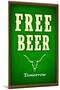 Free Beer Tomorrow College Drinking Poster-null-Mounted Poster