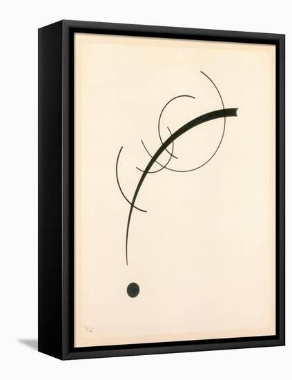 Free Curve to the Point - Accompanying Sound of Geometric Curves, 1925 (Ink on Paper)-Wassily Kandinsky-Framed Stretched Canvas