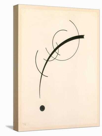 Free Curve to the Point - Accompanying Sound of Geometric Curves, 1925 (Ink on Paper)-Wassily Kandinsky-Stretched Canvas